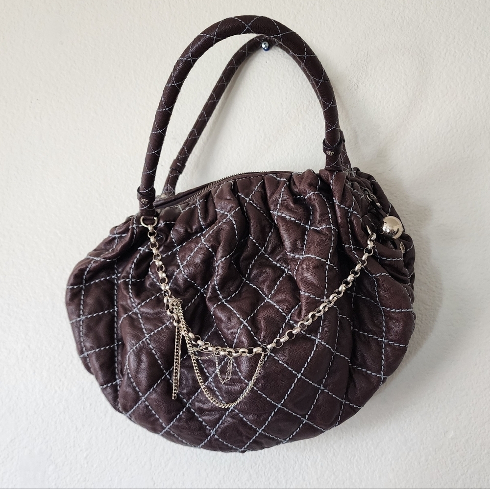 Original Juicy Couture Brown Leather Quilted Bag